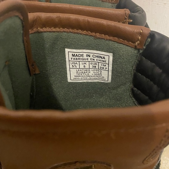 Polo Ralph Lauren Boys Leather Conquered Hi Boots Zip Up Brown/Black Youth 5.5 - Picture 3 of 3